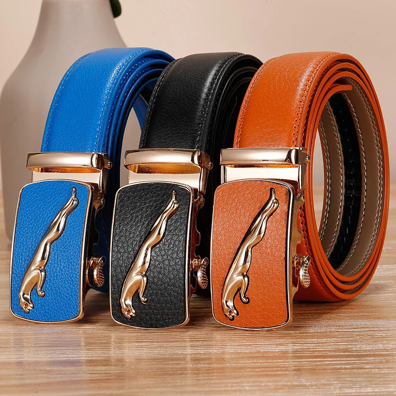 Men’s Genuine Leather Belt | Luxury Alloy Automatic Buckle for Business & Casual Wear by BlazerBoyz