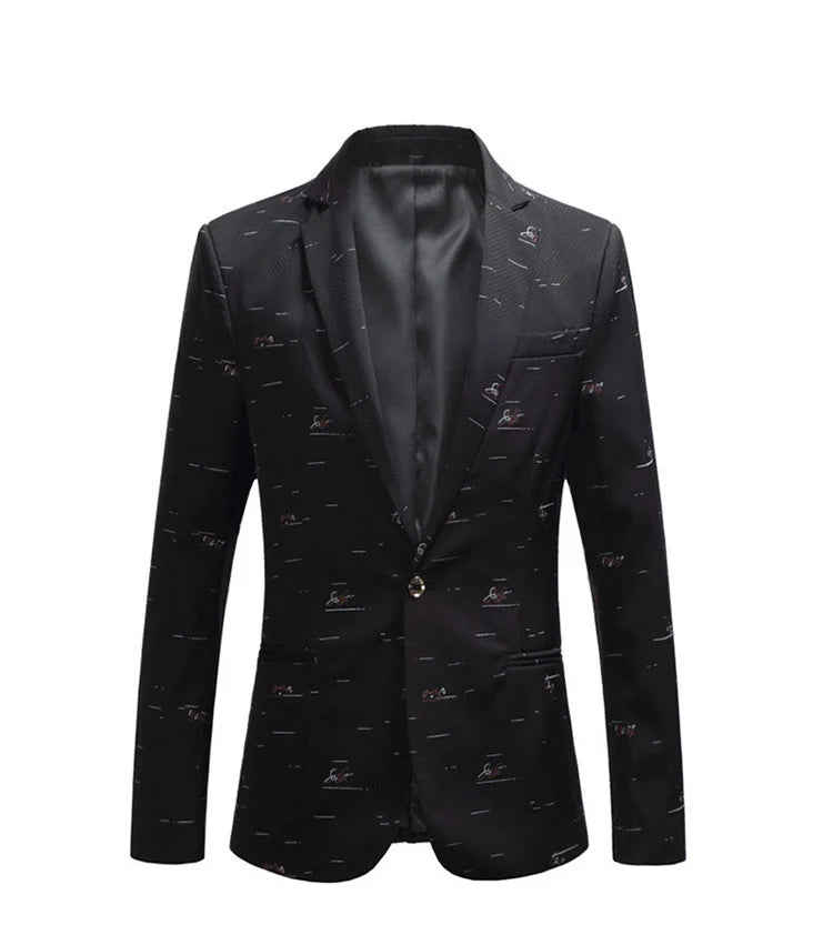 Men's Floral Print Slim Fit Blazer | High Quality Wedding & Party Jacket | Sizes M-6XL by BlazerBoyz