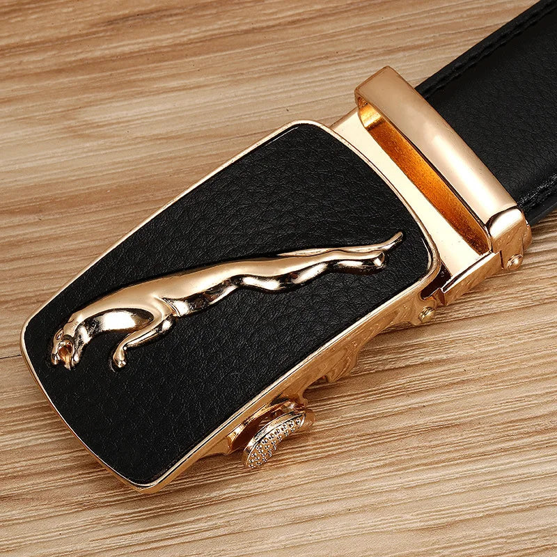 Men’s Genuine Leather Belt | Luxury Alloy Automatic Buckle for Business & Casual Wear by BlazerBoyz