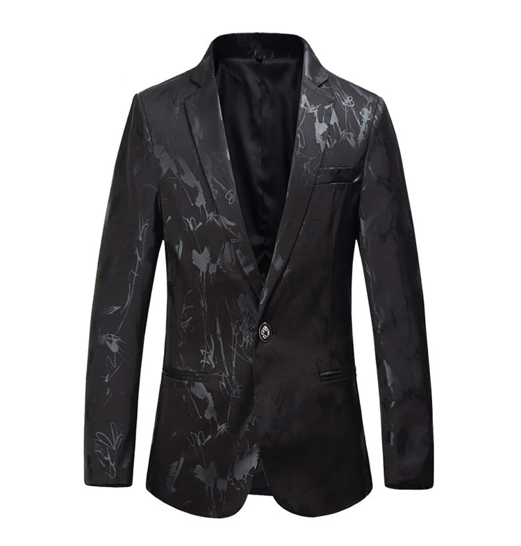 Men's Floral Print Slim Fit Blazer | High Quality Wedding & Party Jacket | Sizes M-6XL by BlazerBoyz