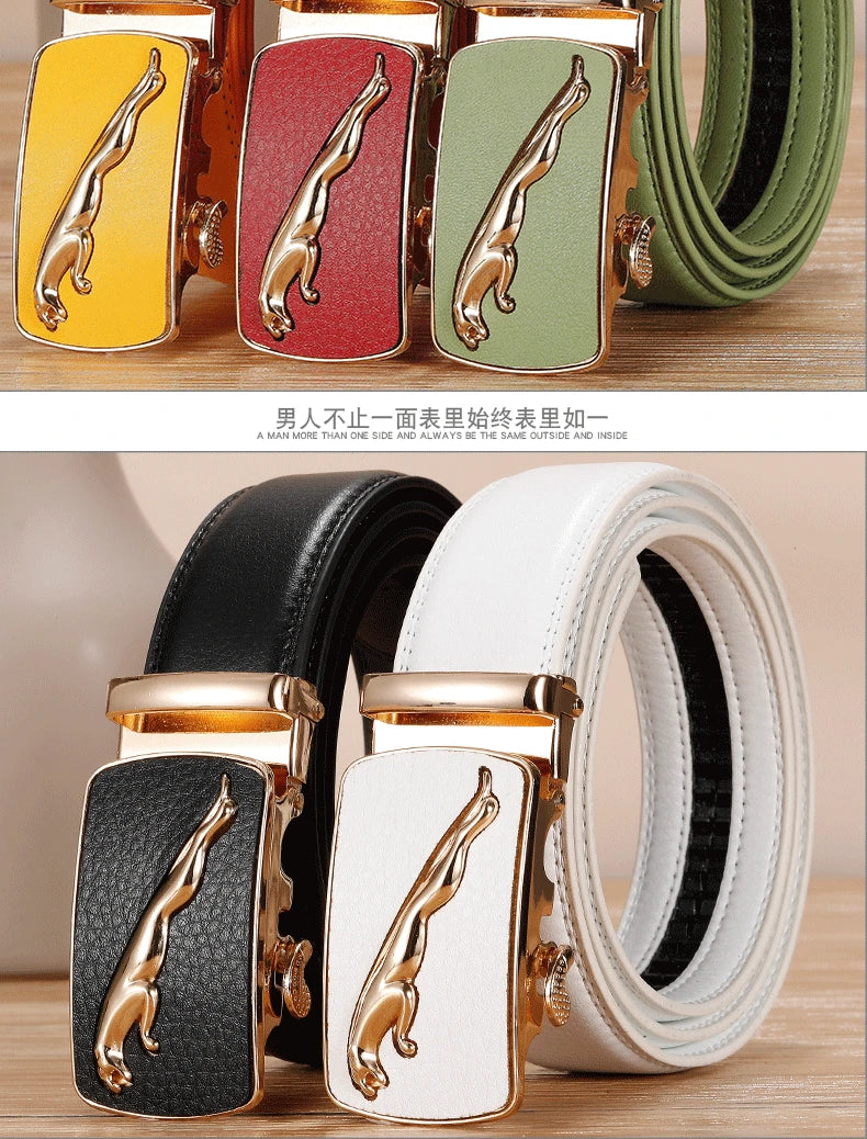 Men’s Genuine Leather Belt | Luxury Alloy Automatic Buckle for Business & Casual Wear by BlazerBoyz