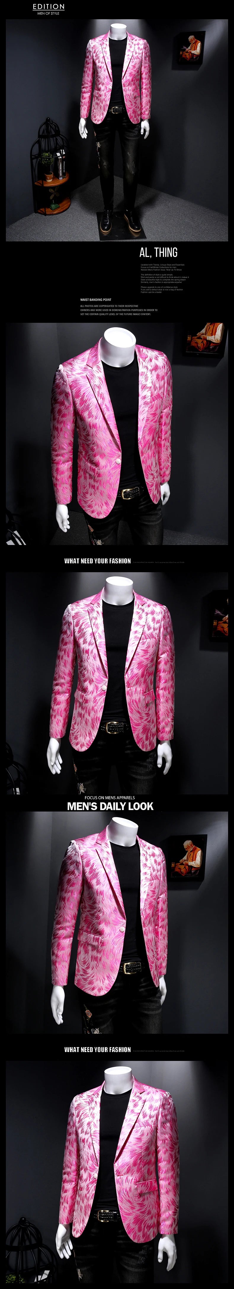 Luxury Embroidered Men’s Blazer | Gold Yarn Casual Suit Jacket for Stage & Events by BlazerBoyz