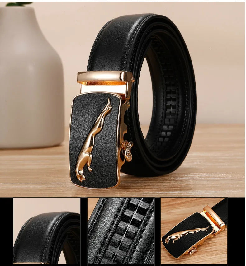 Men’s Genuine Leather Belt | Luxury Alloy Automatic Buckle for Business & Casual Wear by BlazerBoyz