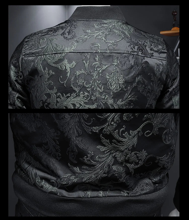 Paisley Pattern Floral Bomber Jacket | Retro Slim Fit Embroidered Men’s Streetwear Coat by BlazerBoyz