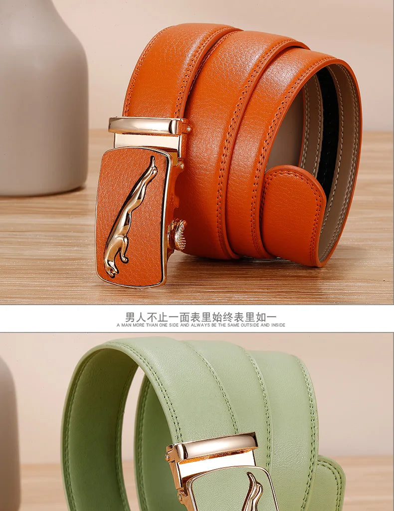 Men’s Genuine Leather Belt | Luxury Alloy Automatic Buckle for Business & Casual Wear by BlazerBoyz