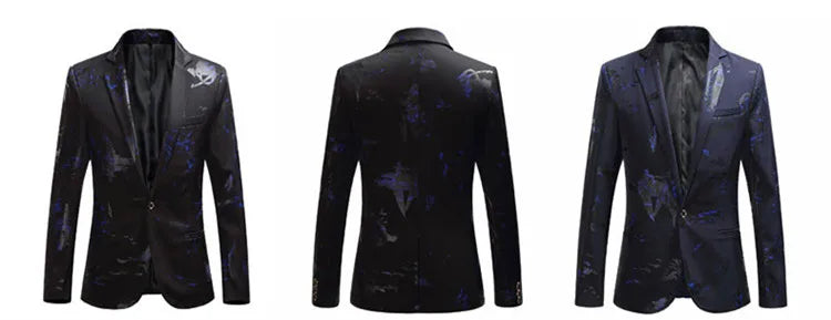 Men's Floral Print Slim Fit Blazer | High Quality Wedding & Party Jacket | Sizes M-6XL by BlazerBoyz