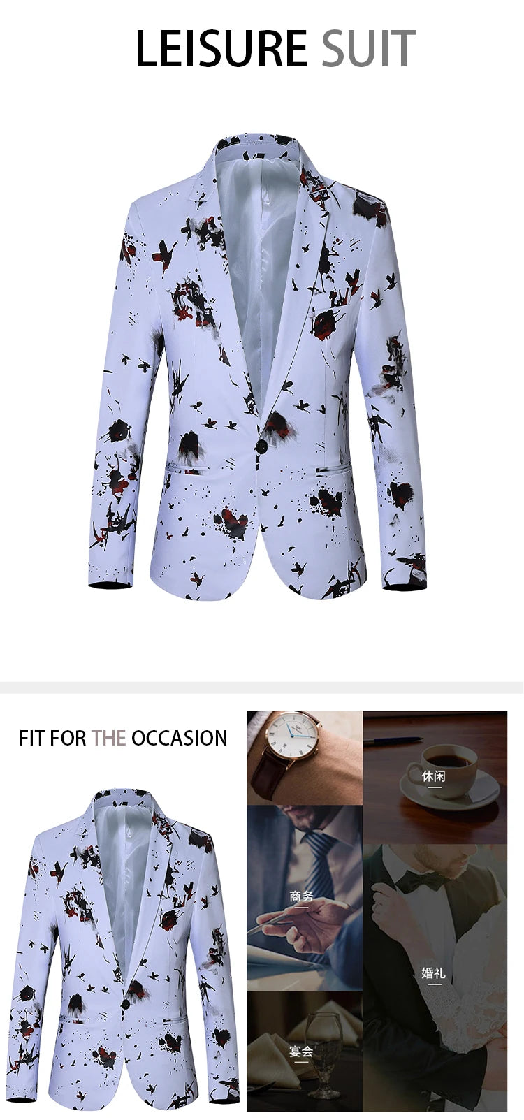 Men’s Luxury Floral Printed Suit Blazer | Elegant Statement Jacket by BlazerBoyz