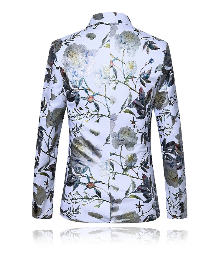 Men’s Floral Print Blazer Coat | Vintage Navy, Black, White Modern Blazers by BlazerBoyz