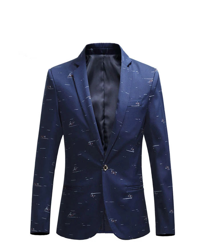 Men's Floral Print Slim Fit Blazer | High Quality Wedding & Party Jacket | Sizes M-6XL by BlazerBoyz