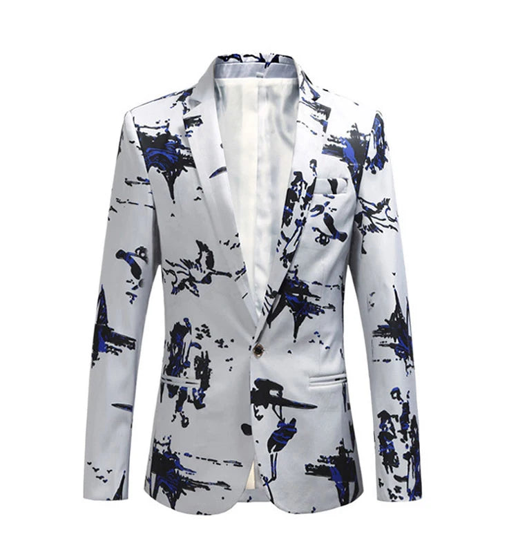 Men's Floral Print Slim Fit Blazer | High Quality Wedding & Party Jacket | Sizes M-6XL by BlazerBoyz