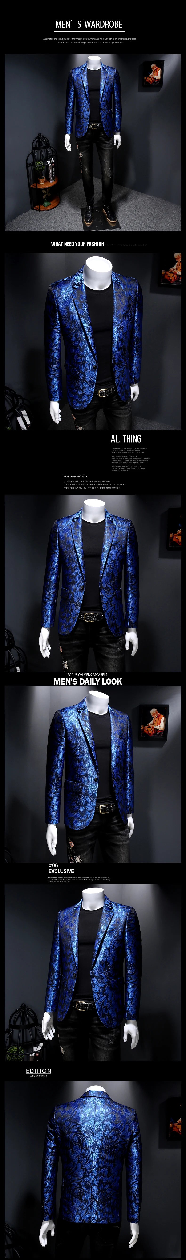 Luxury Embroidered Men’s Blazer | Gold Yarn Casual Suit Jacket for Stage & Events by BlazerBoyz