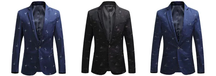 Men's Floral Print Slim Fit Blazer | High Quality Wedding & Party Jacket | Sizes M-6XL by BlazerBoyz