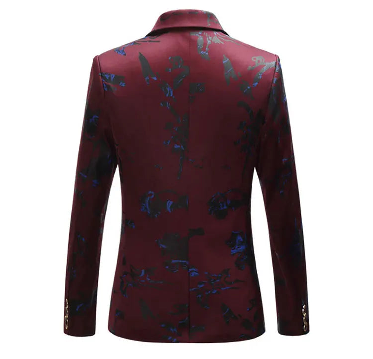 Men's Floral Print Slim Fit Blazer | High Quality Wedding & Party Jacket | Sizes M-6XL by BlazerBoyz