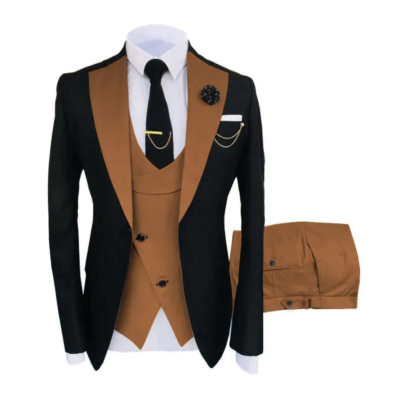 Casual Elegance 3-Piece Suit | Men's Jacket, Vest & Pants for Business, Social, & Wedding