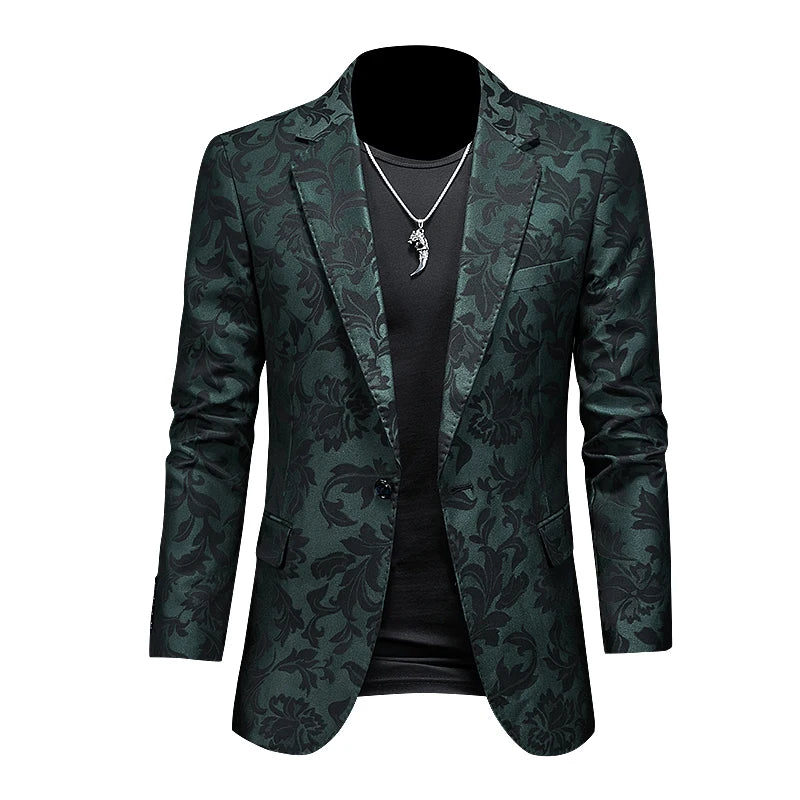 Men’s British Style Jacquard Blazer | Luxury Slim Fit Business Casual Suit by BlazerBoyz