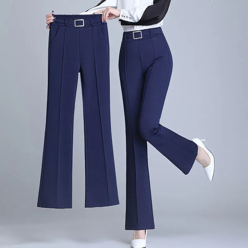 Elegant High-Waist Flare Pants for Women | Office & Casual Trousers by BlazerGirlz