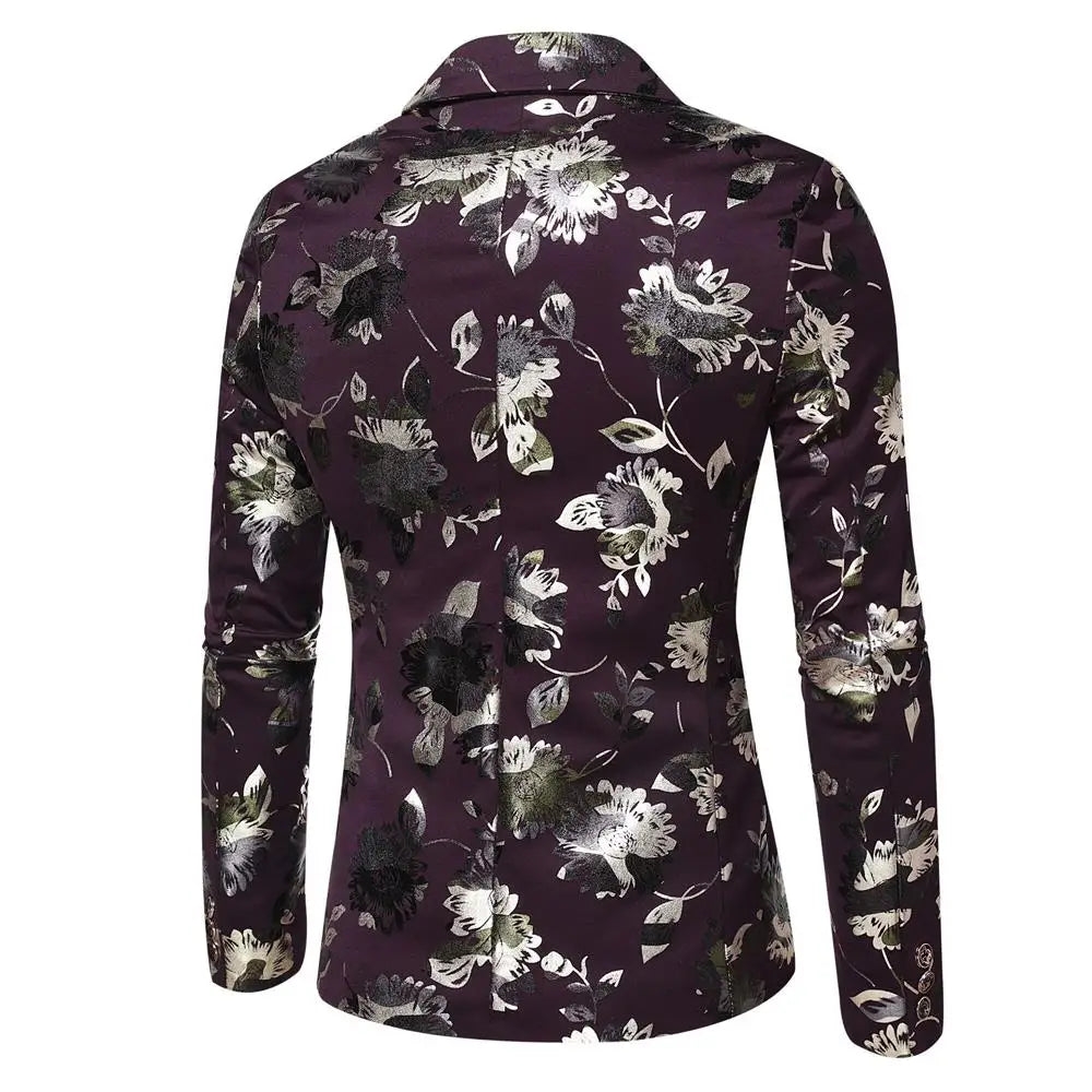 Luxury Bronzing Floral Print Blazer | Victorian-Style Men’s Slim Fit Jacket for Prom & Weddings by BlazerBoyz