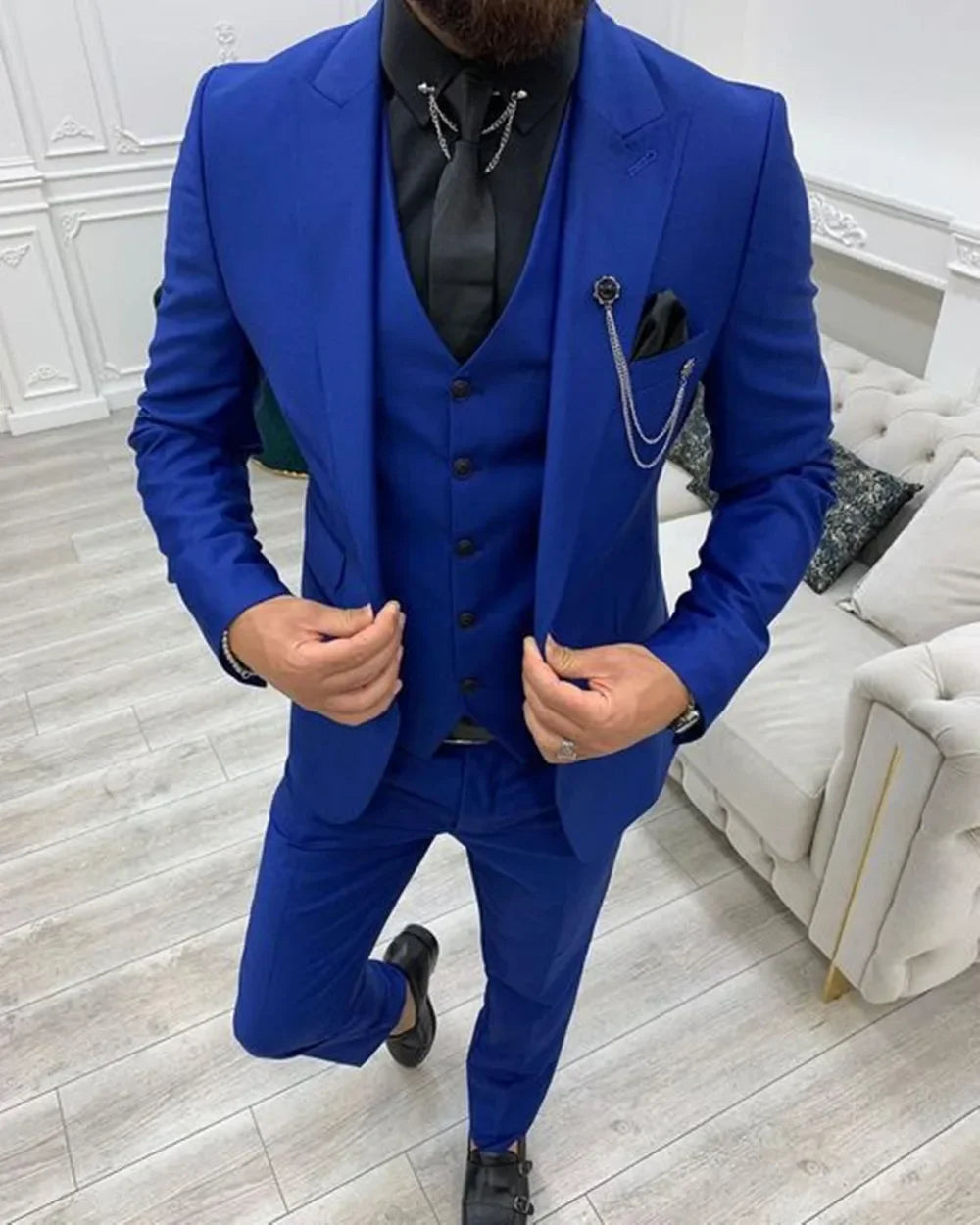 Elegant Lapel 3-Piece Slim Fit Suit