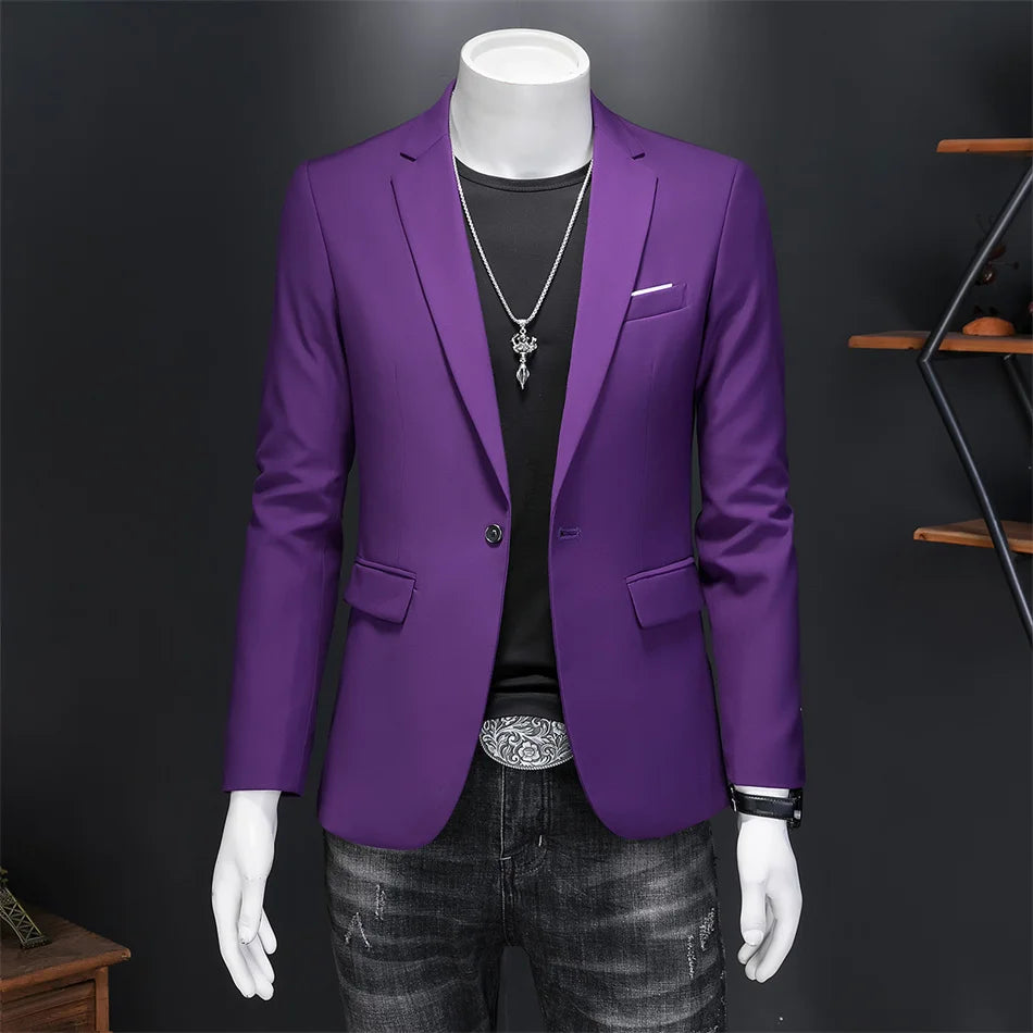 High-Quality Slim Fit Business Blazer | Men's Single Button Casual Suit Jacket | Sizes 6XL-M by BlazerBoyz