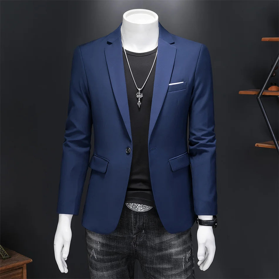 High-Quality Slim Fit Business Blazer | Men's Single Button Casual Suit Jacket | Sizes 6XL-M by BlazerBoyz