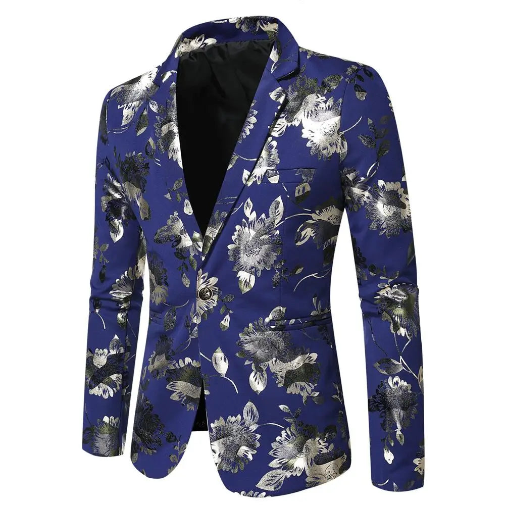 Luxury Bronzing Floral Print Blazer | Victorian-Style Men’s Slim Fit Jacket for Prom & Weddings by BlazerBoyz