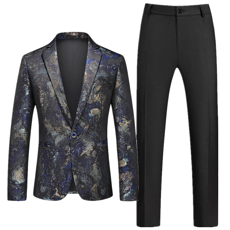 Men's Slim Fit Suit Set | Blazer & Trousers in Blue, Red, Black | Sizes M-6XL by BlazerBoyz