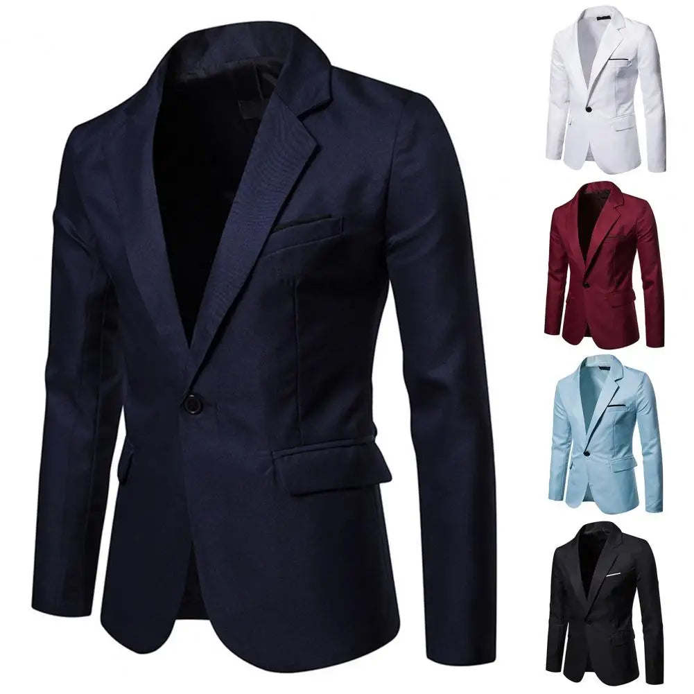 Men's Autumn/Winter Blazer | Stylish One-Button Suit Coat with Pockets | Sizes M-2XL by BlazerBoyz