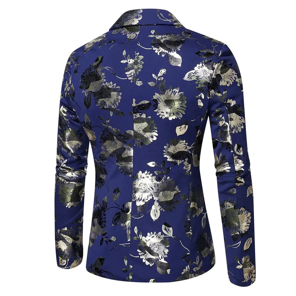 Luxury Bronzing Floral Print Blazer | Victorian-Style Men’s Slim Fit Jacket for Prom & Weddings by BlazerBoyz