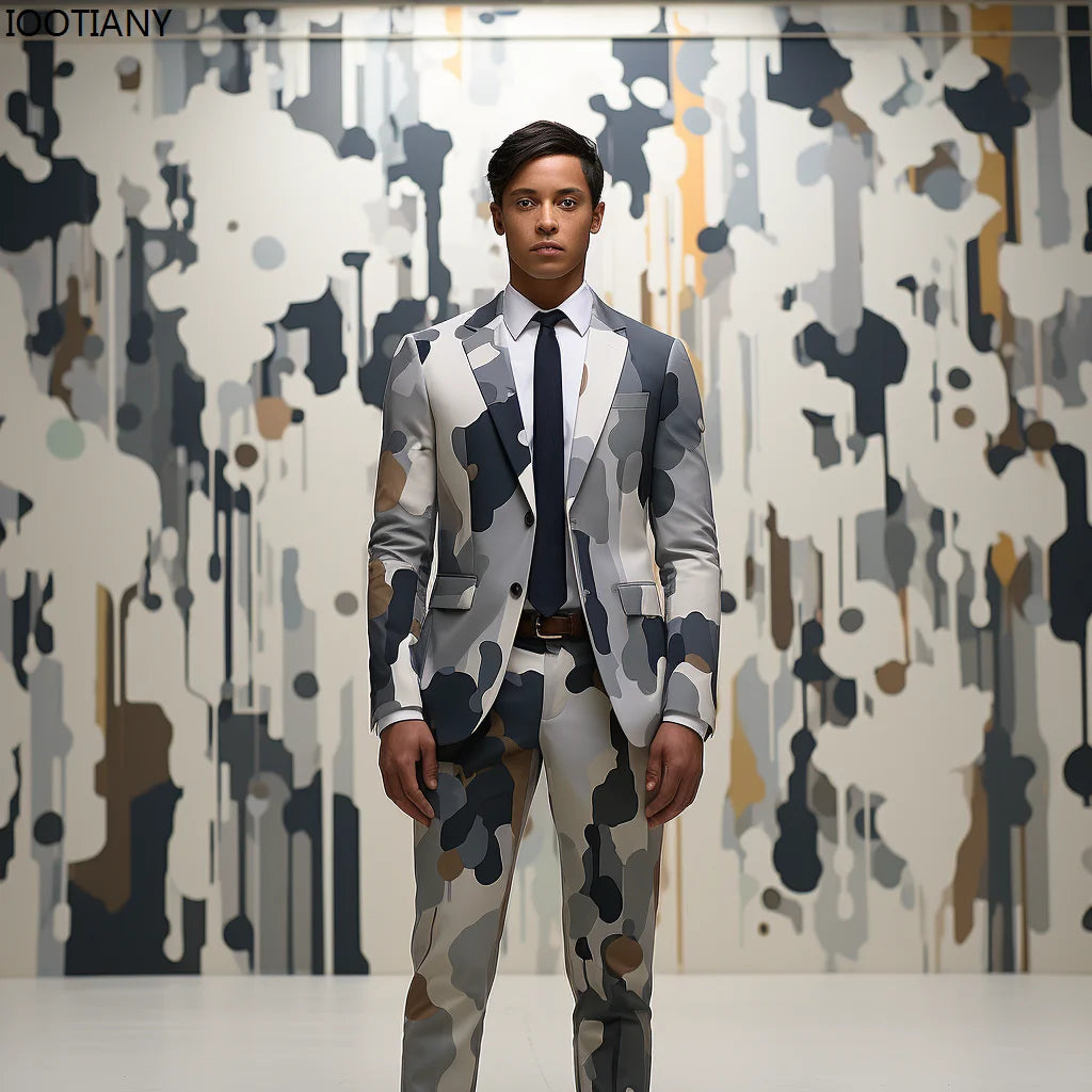 Geometric Camouflage 3D Digital Print Tactical Suit