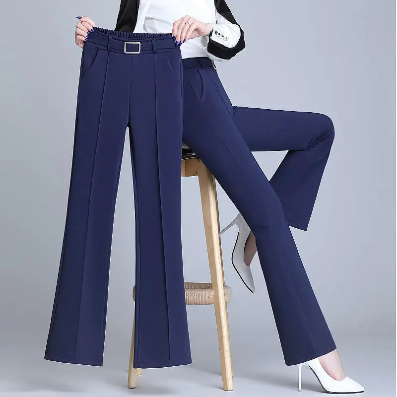 Elegant High-Waist Flare Pants for Women | Office & Casual Trousers by BlazerGirlz