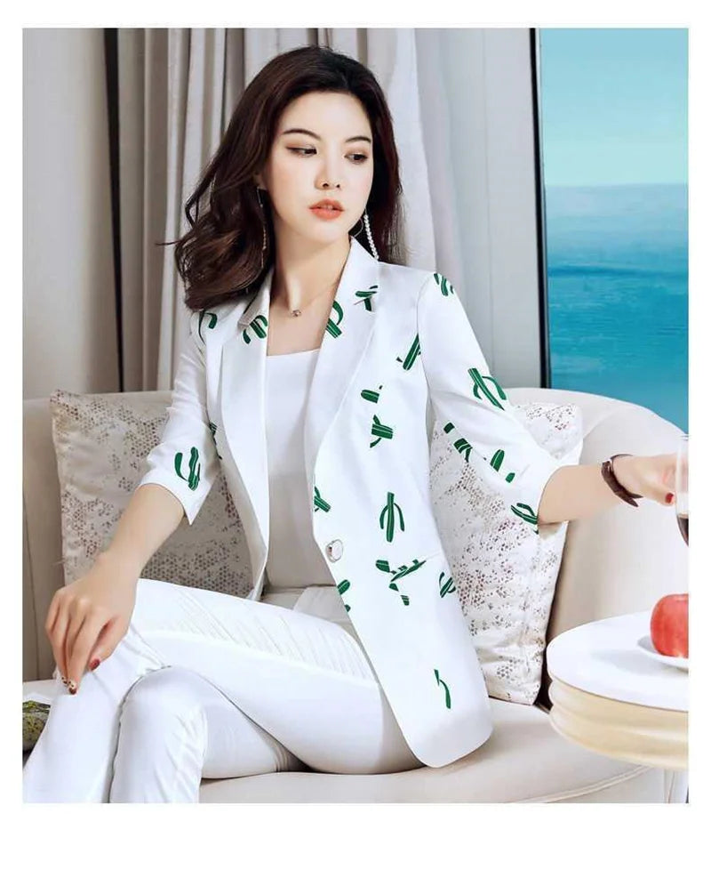 Polka Dot Slim Fit Blazer | Women's Spring & Summer Korean Fashion Jacket by BlazerBoyz