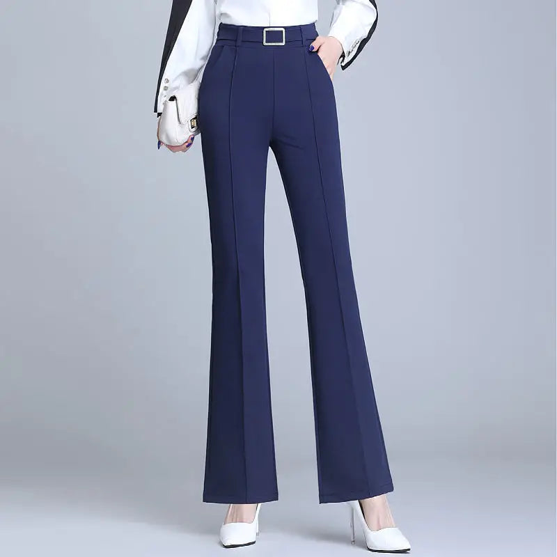 Elegant High-Waist Flare Pants for Women | Office & Casual Trousers by BlazerGirlz