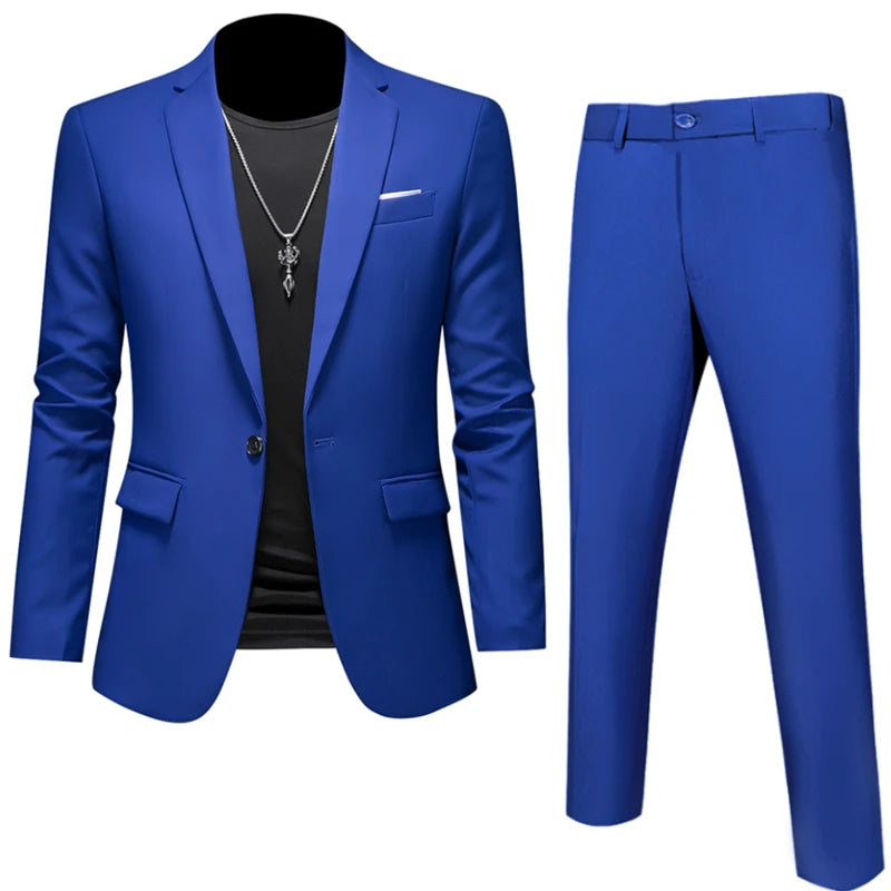 Men's High Quality Slim Fit Suit | 2-Piece  Set | 16 Colors | Sizes 6XL-M by BlazerBoyz