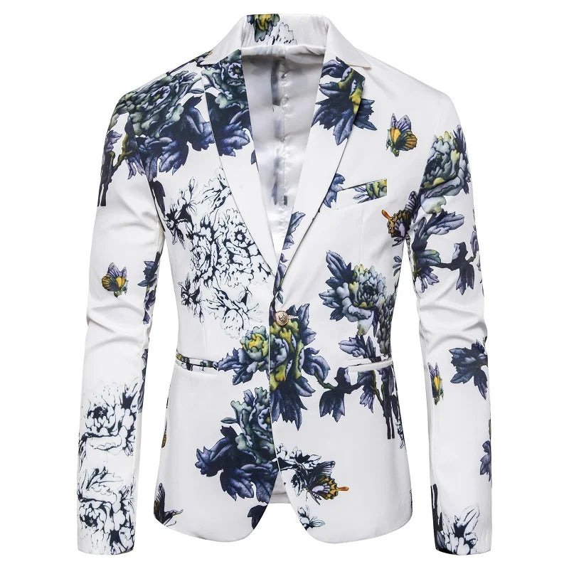 Men’s Floral Print Slim Fit Suit Jacket | Fashion Blazer for Weddings & Club Events by BlazerBoyz