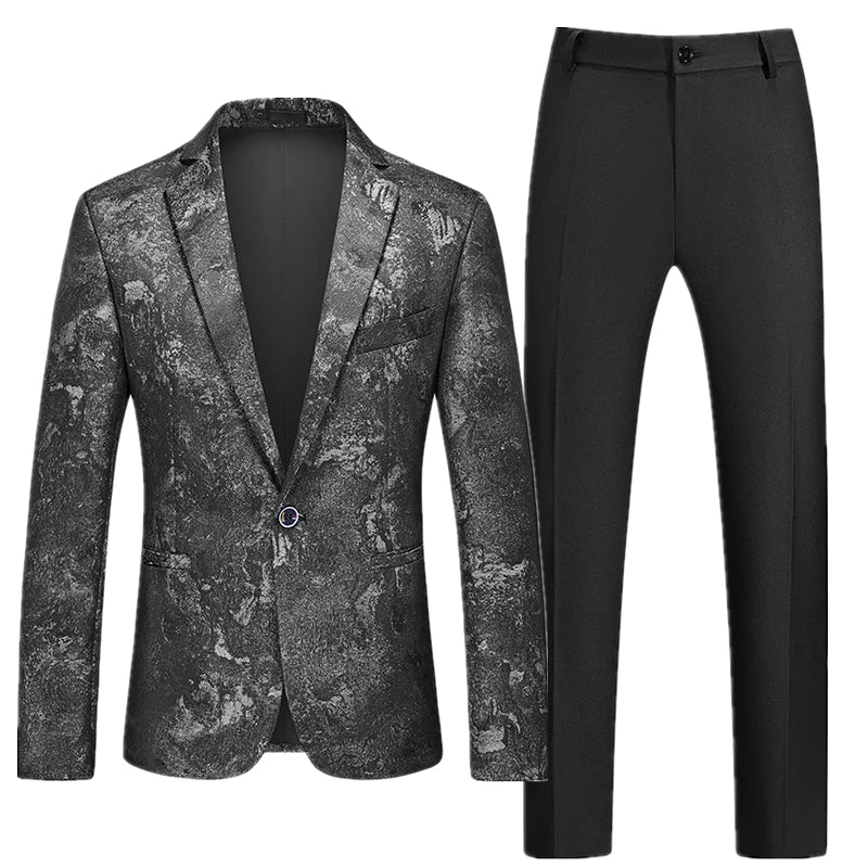 Men's Slim Fit Suit Set | Blazer & Trousers in Blue, Red, Black | Sizes M-6XL by BlazerBoyz