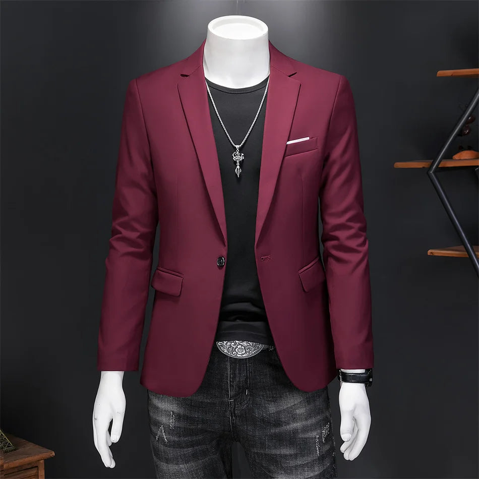 High-Quality Slim Fit Business Blazer | Men's Single Button Casual Suit Jacket | Sizes 6XL-M by BlazerBoyz