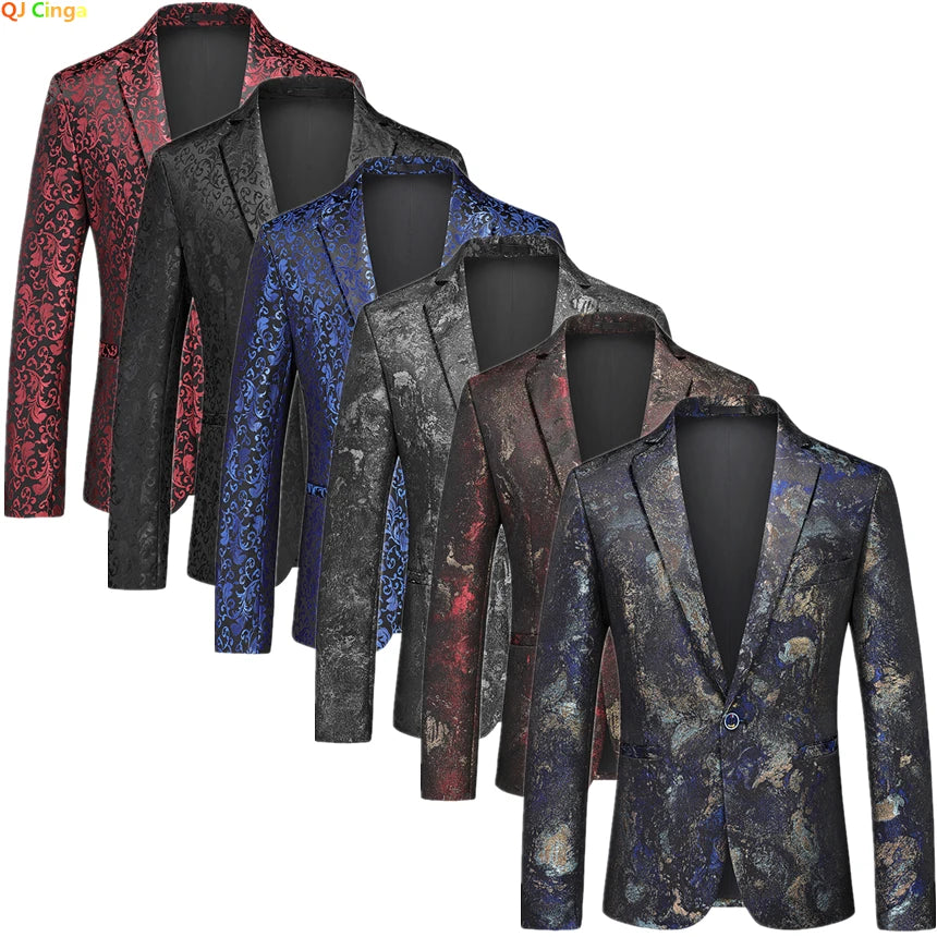 Men’s V-Collar Suit Jacket | Single Button Dress Coat for Weddings & Parties by BlazerBoyz