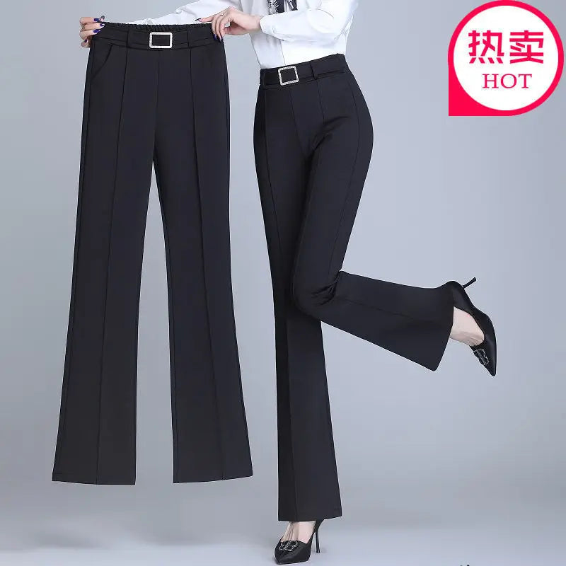 Elegant High-Waist Flare Pants for Women | Office & Casual Trousers by BlazerGirlz