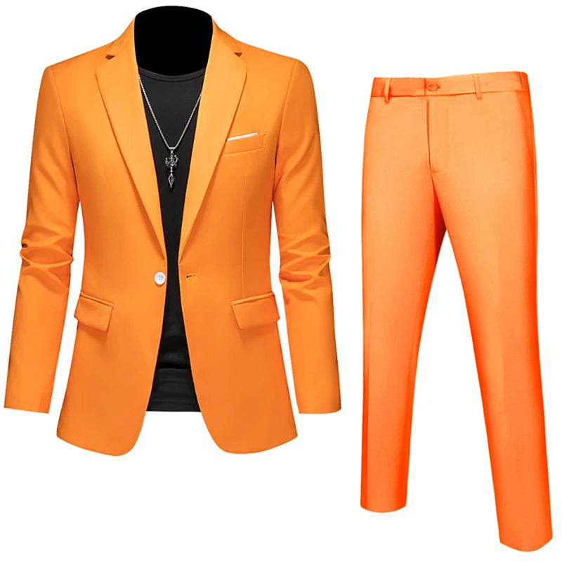 Men's High Quality Slim Fit Suit | 2-Piece  Set | 16 Colors | Sizes 6XL-M by BlazerBoyz