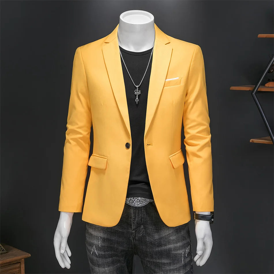 High-Quality Slim Fit Business Blazer | Men's Single Button Casual Suit Jacket | Sizes 6XL-M by BlazerBoyz