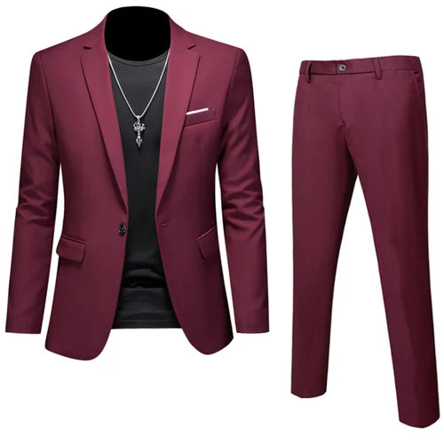 Men's High Quality Slim Fit Suit | 2-Piece  Set | 16 Colors | Sizes 6XL-M by BlazerBoyz