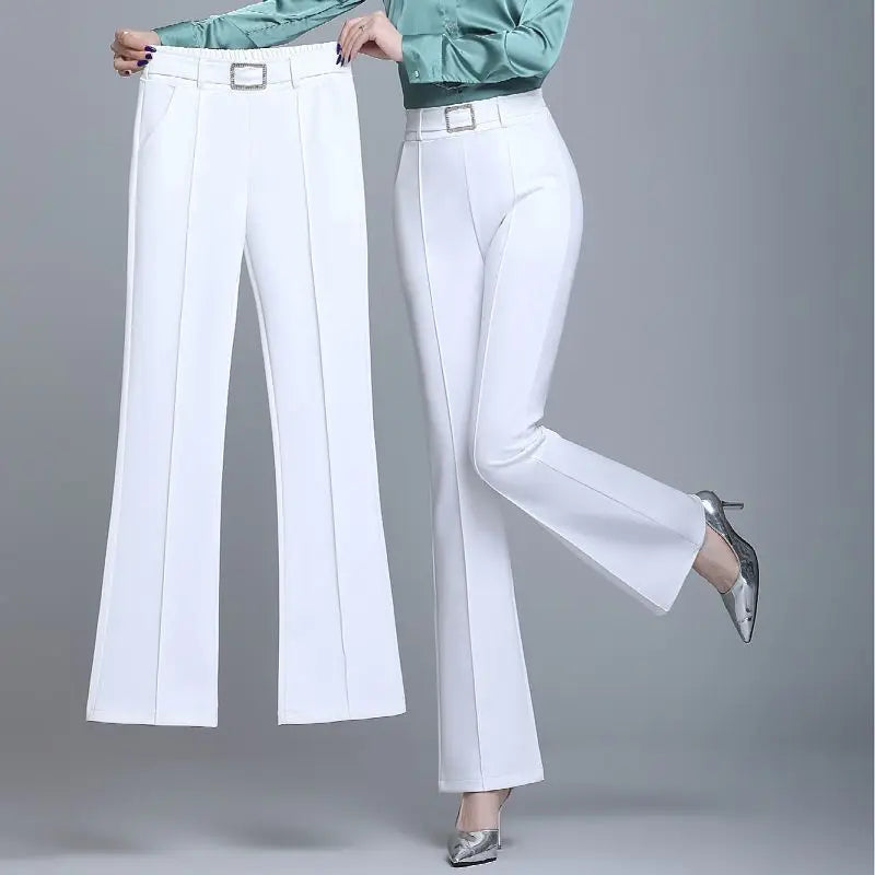 Elegant High-Waist Flare Pants for Women | Office & Casual Trousers by BlazerGirlz