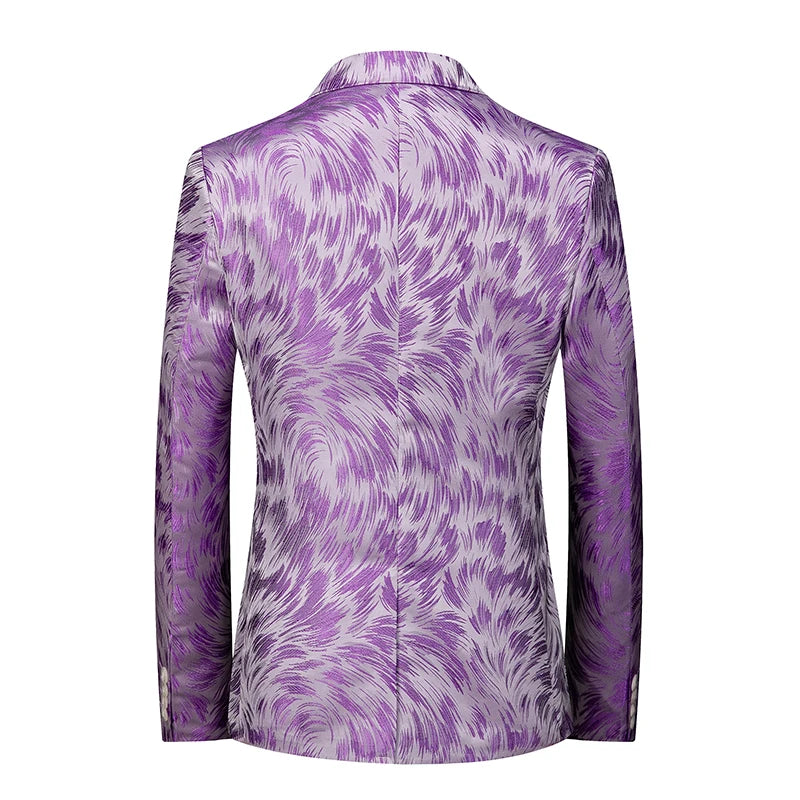 Purple Jacquard Fabric 2-Piece Suit | Men’s Slim Fit Wedding & Party Set by BlazerBoyz