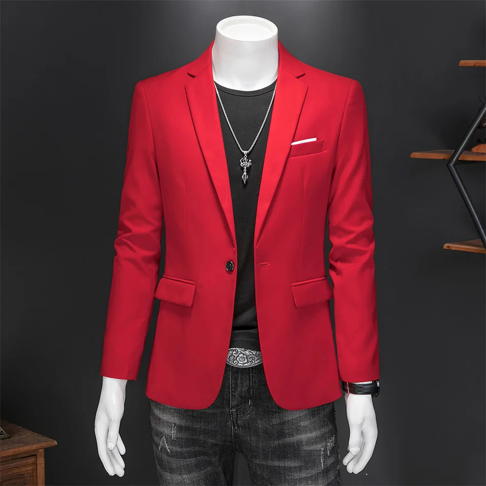 High-Quality Slim Fit Business Blazer | Men's Single Button Casual Suit Jacket | Sizes 6XL-M by BlazerBoyz