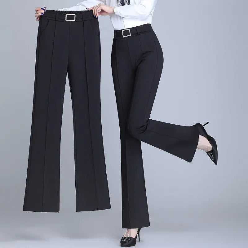 Elegant High-Waist Flare Pants for Women | Office & Casual Trousers by BlazerGirlz