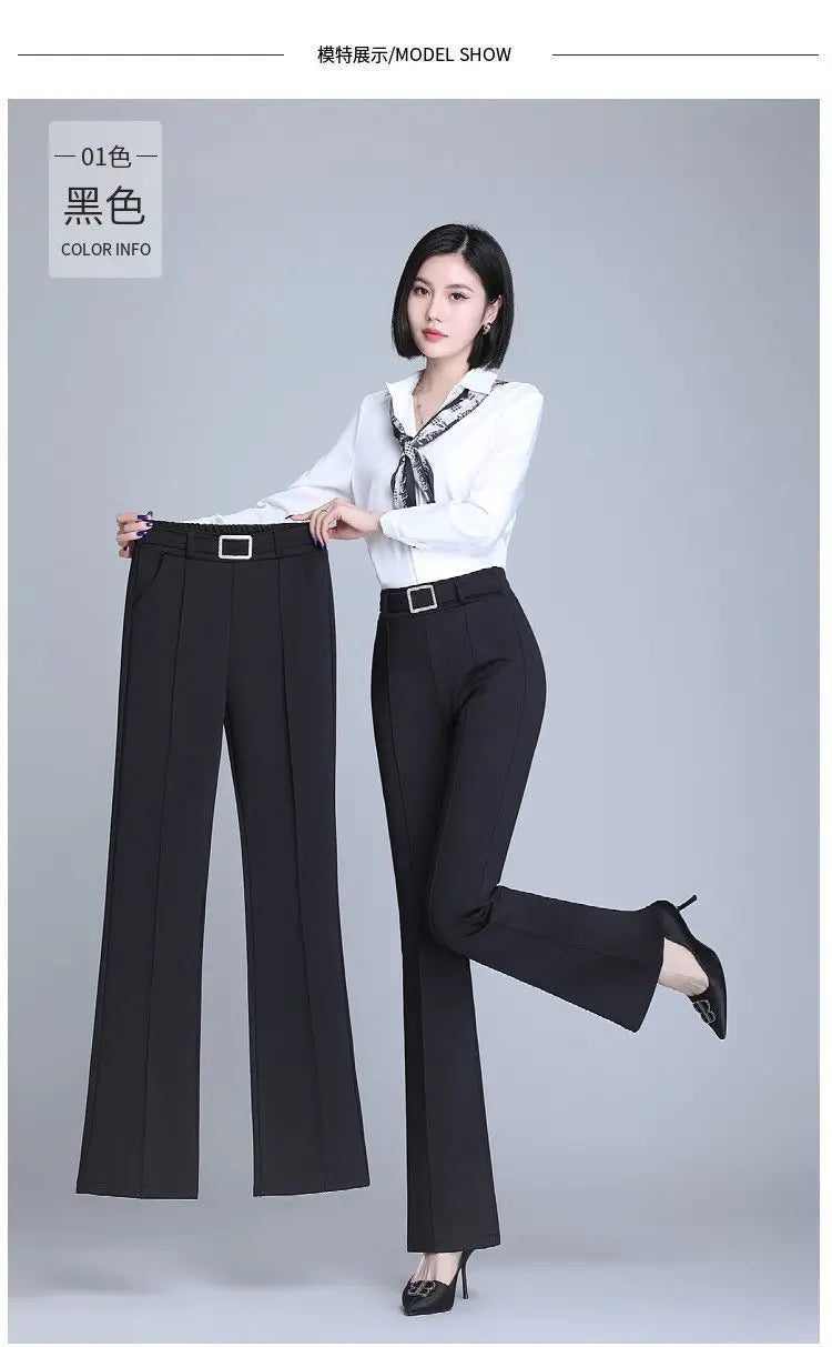 Elegant High-Waist Flare Pants for Women | Office & Casual Trousers by BlazerGirlz