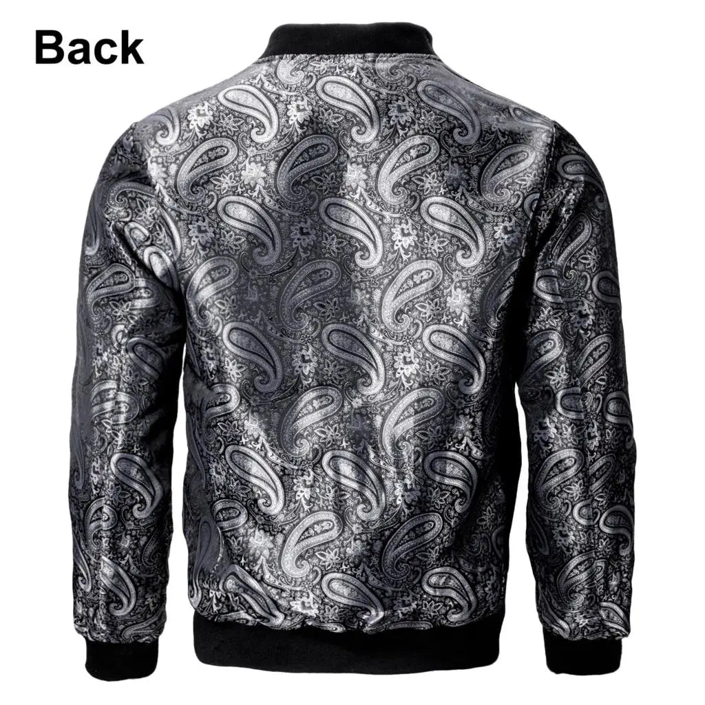 Paisley Jacquard Lightweight Bomber Jacket – Men's Casual Streetwear Windbreaker