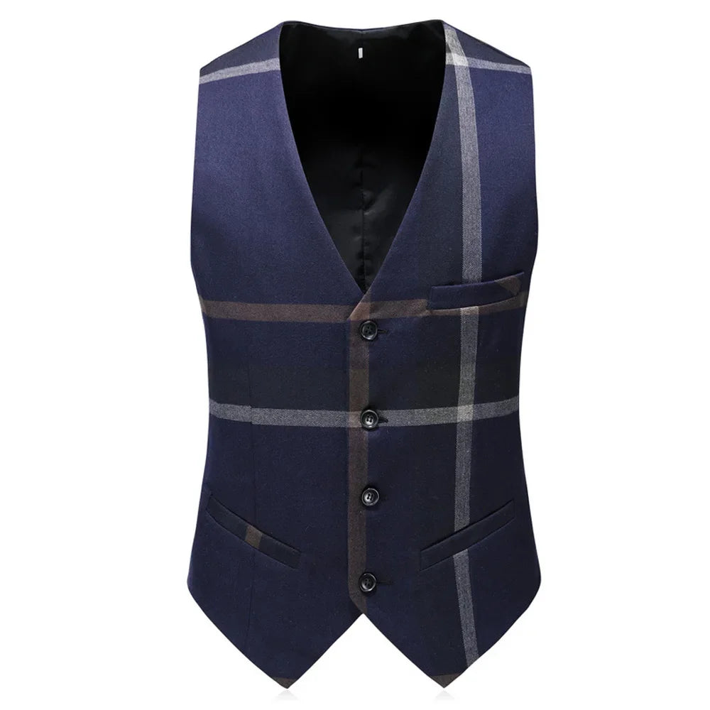 High-Quality Plaid Suit for Men | 3-Piece Slim Fit Business & Wedding Set by BlazerBoyz