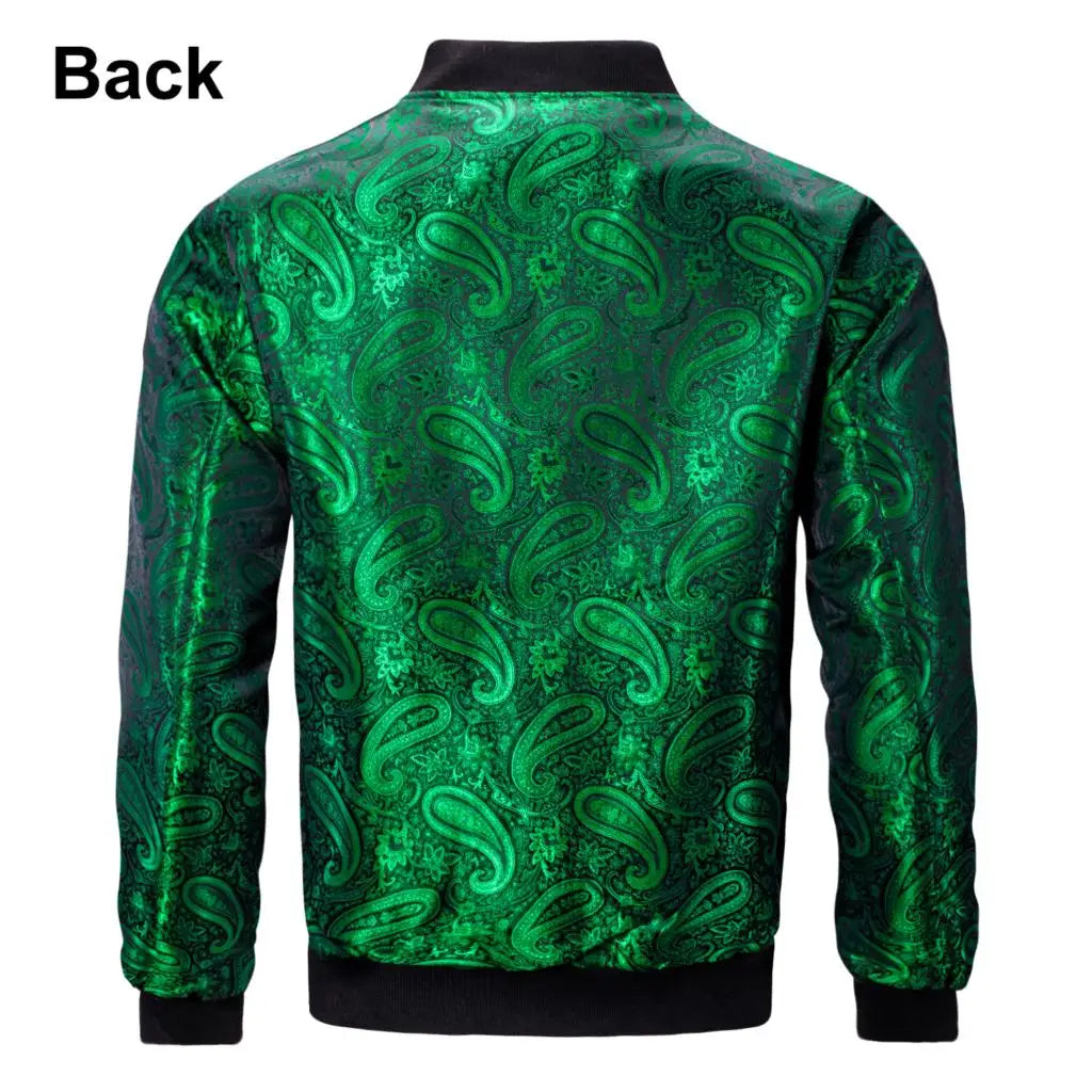 Paisley Jacquard Lightweight Bomber Jacket – Men's Casual Streetwear Windbreaker