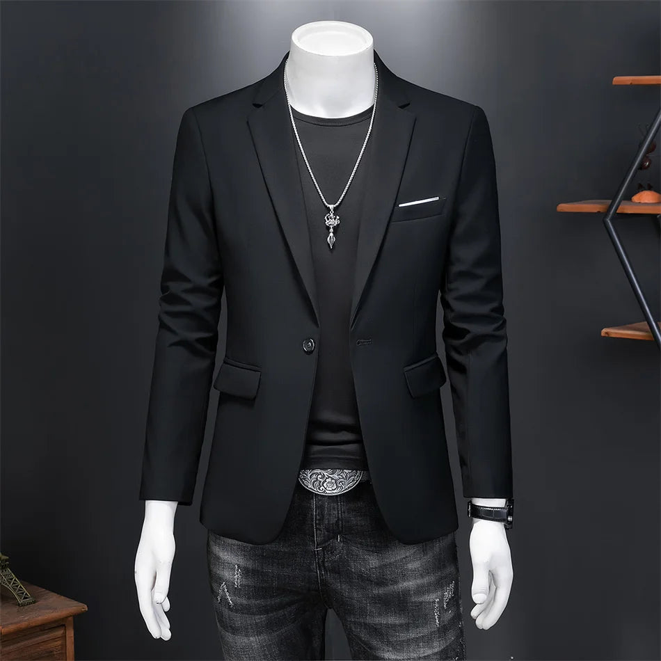 High-Quality Slim Fit Business Blazer | Men's Single Button Casual Suit Jacket | Sizes 6XL-M by BlazerBoyz